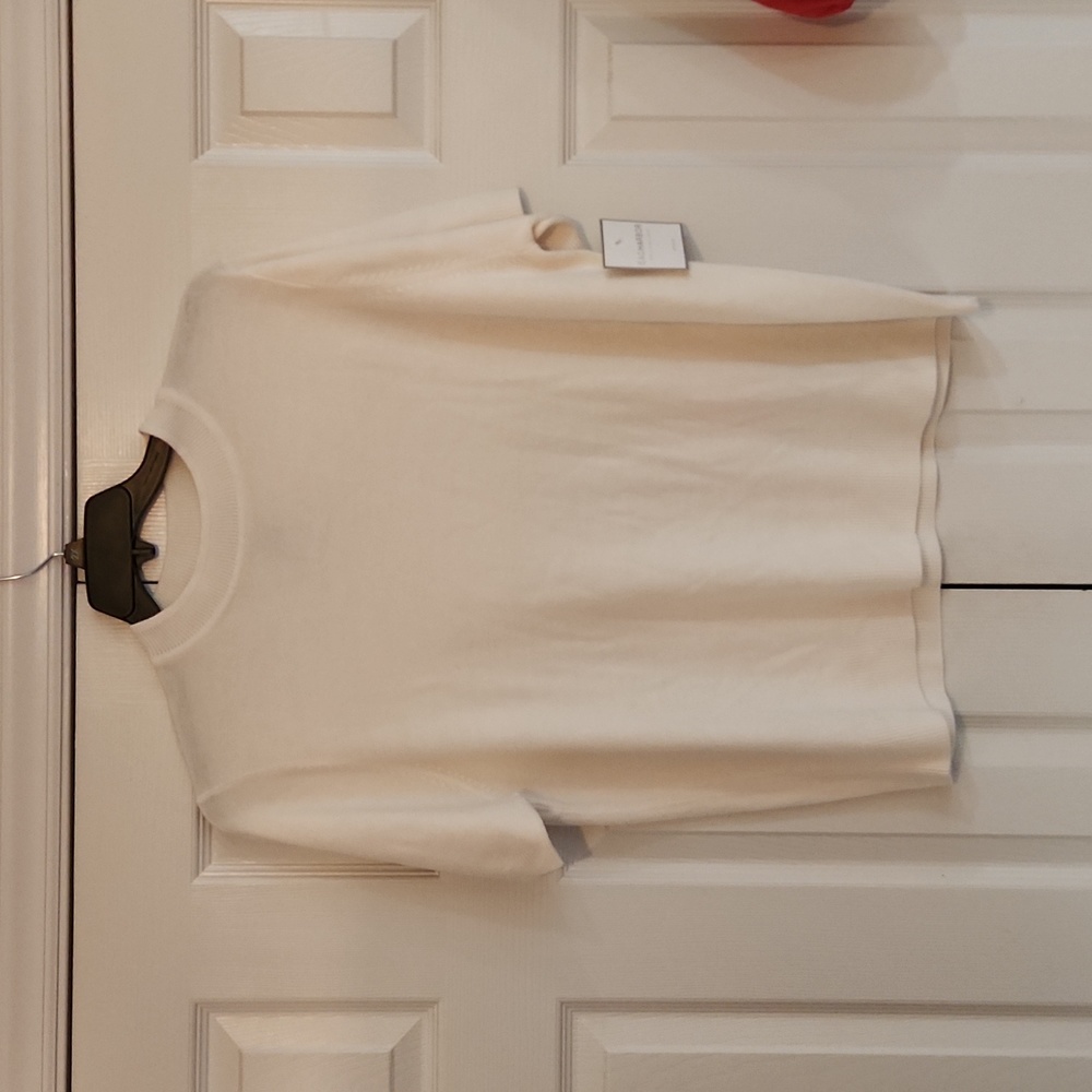 1X Vanilla/Cream Sag Harbor Short-sleeved Mock Sweater